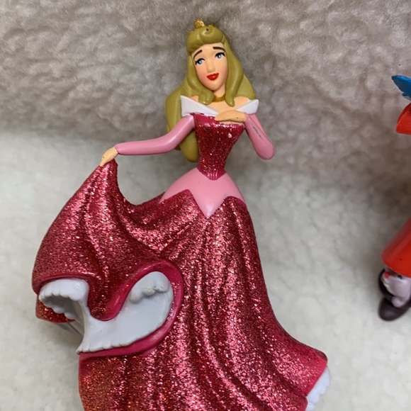 Disney Sleeping Beauty Aurora glitter collection 2 figures animal friends - Picture 5 of 10